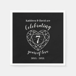 Personalisiertes Onyx-Jubiläum 7 Jahre Serviette