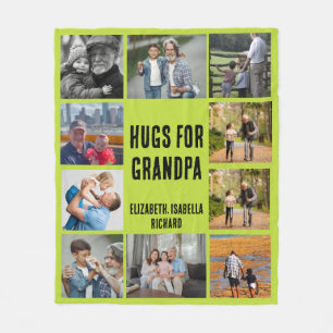 Personalisiertes Opa-Geschenk mit 10-Foto-Collage  Fleecedecke