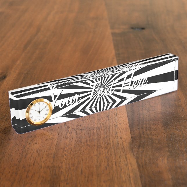 Personalisiertes optisches Burst Spinning Wheel Namensplakette (Seite)