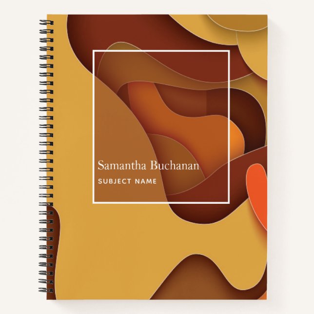 Personalisiertes Orange Abstraktes Musterdiagramm Notizbuch (Vorderseite)