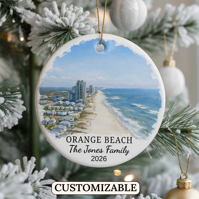 Personalisiertes Orange Beach-Ornament, Benutzerde Keramik Ornament (Von Creator hochgeladen)