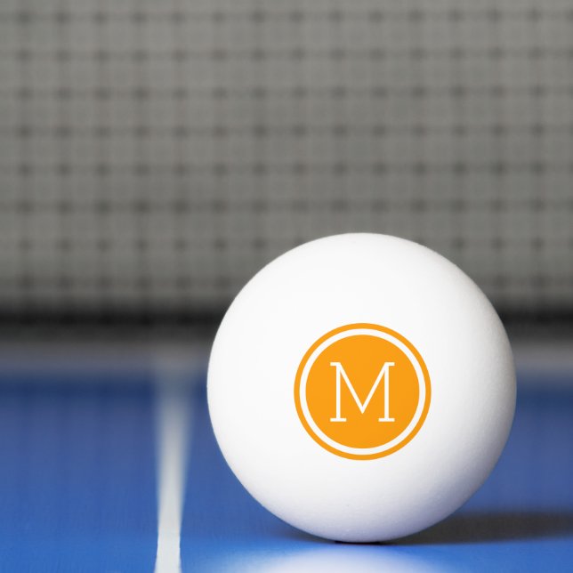 Personalisiertes Orange Circle Monogramm Tischtennisball (Netto)
