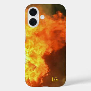 Personalisiertes Orange Fire Sturdy Apple iPhone C 16 Hülle