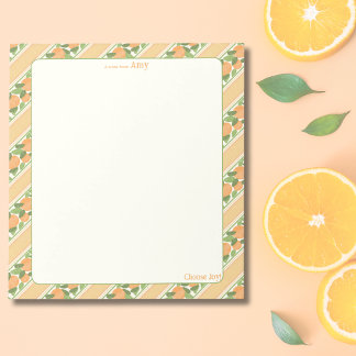 Personalisiertes Orange Grove gestreiftes Notizbuc Notizblock