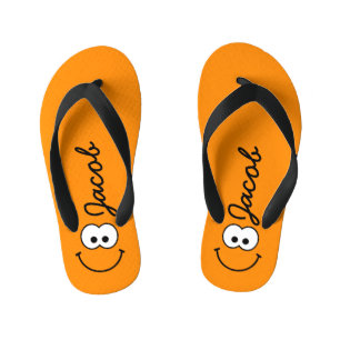 Personalisiertes Orange Kinderbadesandalen