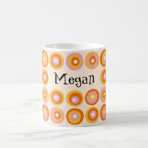 Personalisiertes Orange-Kreise-Muster im Stil der Kaffeetasse