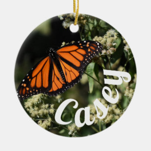 Personalisiertes Orange Monarch Butterfly Nature F Keramik Ornament