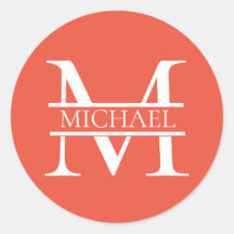 Personalisiertes Orange Monogramm und Name
