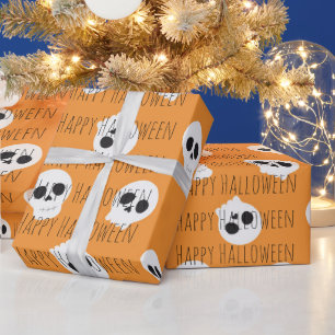 Personalisiertes orangefarbenes Halloween-Verpacku Geschenkpapier