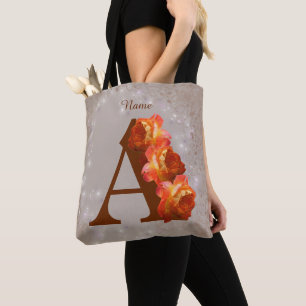 Personalisiertes Orangeroses Monogramm Initiale A