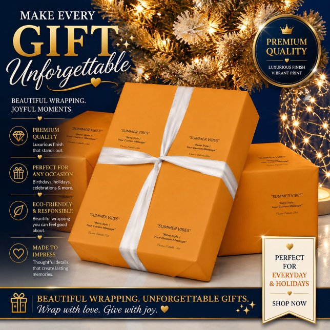 Personalisiertes oranges Geschenkpapier (Von Creator hochgeladen)