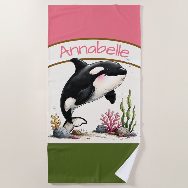Personalisiertes Orca-Strandtuch  Strandtuch (Vorderseite)
