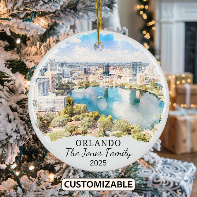 Personalisiertes Orlando-Ornament, Florida-Geschen Keramik Ornament (Von Creator hochgeladen)