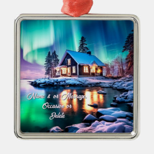 Personalisiertes Ornament der Aurora Borealis. Vie Aus Metall