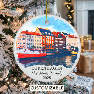 Personalisiertes Oslo-Ornament, Dänemark-Geschenk Keramik Ornament