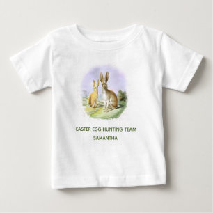Personalisiertes Oster-Ei Jagd Team Bunny Baby T-shirt