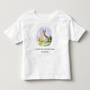 Personalisiertes Oster-Ei Jagd Team Bunny Kleinkind T-shirt