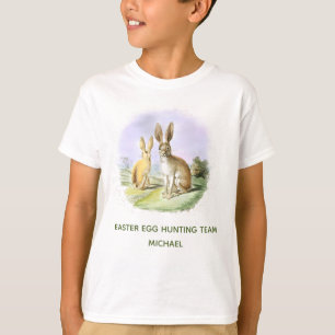 Personalisiertes Oster-Ei-Such-Team-Häschen-Junge T-Shirt