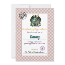 Personalisiertes Osterei-Zertifikat der Kinder