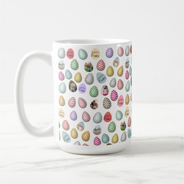 Personalisiertes Ostereier-Muster 6 Foto Kaffeetasse (Links)
