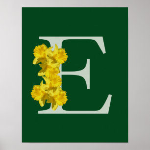 Personalisiertes Osterglocken-Monogramm Initial E Poster