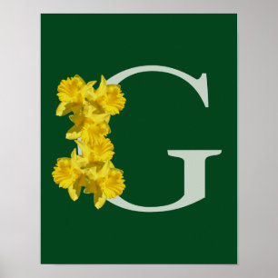 Personalisiertes Osterglocken-Monogramm Initial G Poster