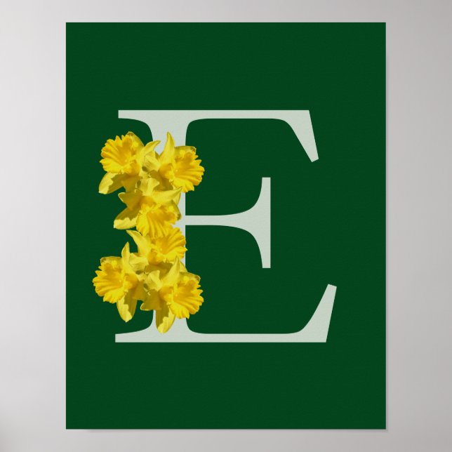 Personalisiertes Osterglocken-Monogramm Initiale E Poster (Vorne)