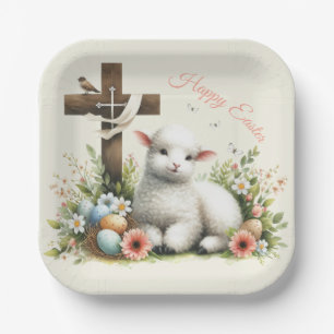 Personalisiertes Osterlamm Pappteller