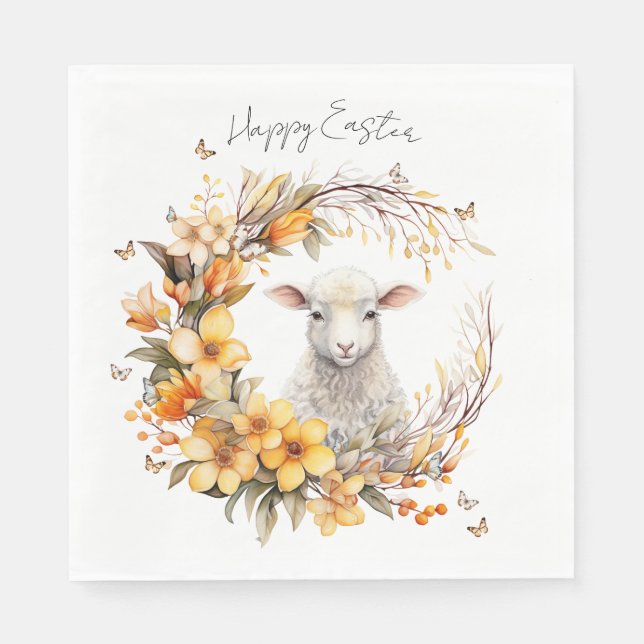 Personalisiertes Osterlamm Serviette (Vorderseite)