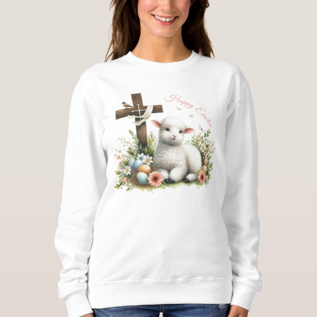 Personalisiertes Osterlamm Sweatshirt (Vorderseite)