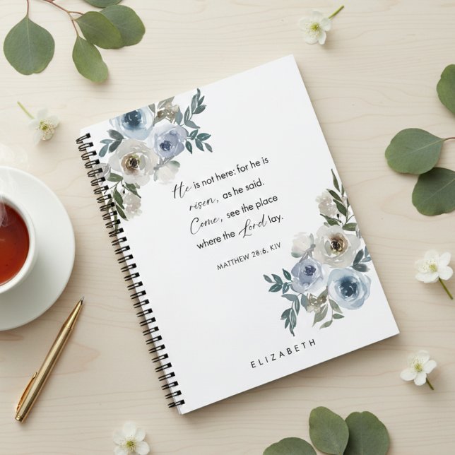 Personalisiertes Ostern Bibelvers Blumen Christlic Notizbuch (Von Creator hochgeladen)