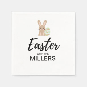 Personalisiertes Ostern "mit der Familie" Serviette