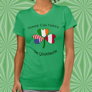 Personalisiertes Österreich Irland USA Shamrock Da T-Shirt