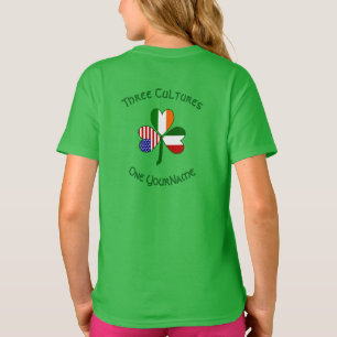 Personalisiertes Österreich Irland USA Shamrock T-Shirt