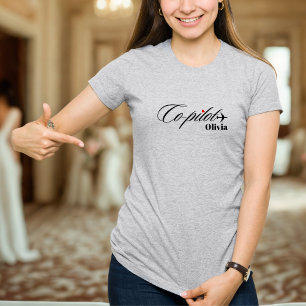 Personalisiertes Paar-Copilot-Flugzeug T-Shirt