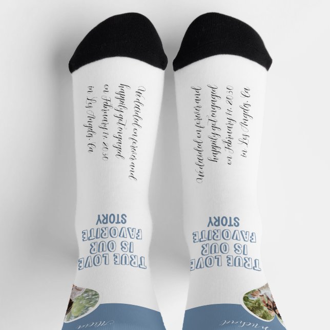 Personalisiertes Paar Foto Liebe Verlobung Socken (Oben)