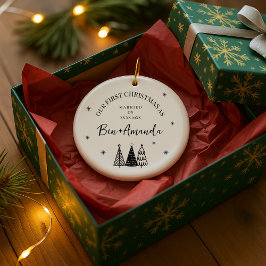 Personalisiertes Paar-Foto und Text Keramik Ornament
