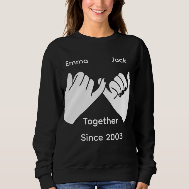 Personalisiertes Paar mit benutzerdefinierten Name Sweatshirt (Vorderseite)