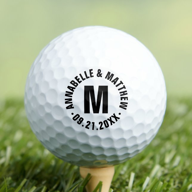 Personalisiertes Paar-Monogramm-Hochzeit Golfball (Personalized Couple Monogram Wedding Golf Balls)