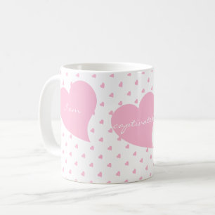 Personalisiertes Paar Niedliche Herzen Kaffeetasse