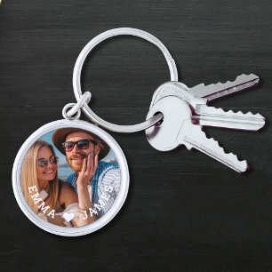 Personalisiertes Paarfoto-Liebesherz Schlüsselanhänger