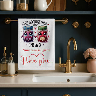 Personalisiertes Paars-Valentinstag-Fun-Food-Handt Geschirrtuch
