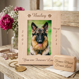 Personalisiertes Pad Print Pet Memorial Holzbild Geätzte Rahmen