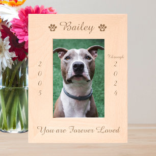 Personalisiertes Pad Print Pet Memorial Holzbild Geätzte Rahmen