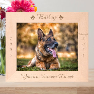 Personalisiertes Pad Print Pet Memorial Holzbild Geätzte Rahmen