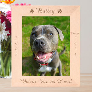Personalisiertes Pad Print Pet Memorial Holzbild Geätzte Rahmen