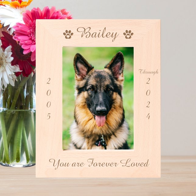 Personalisiertes Pad Print Pet Memorial Holzbild Geätzte Rahmen (Von Creator hochgeladen)