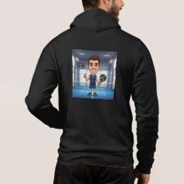 Personalisiertes Paddle-Spieler-Cartoon-Karikatur Hoodie