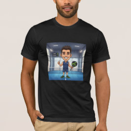 Personalisiertes Paddle-Spieler-Cartoon-Karikatur T-Shirt