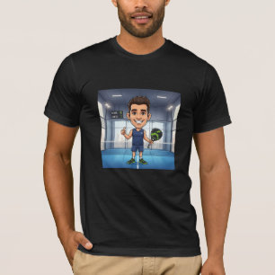 Personalisiertes Paddle-Spieler-Cartoon-Karikatur T-Shirt